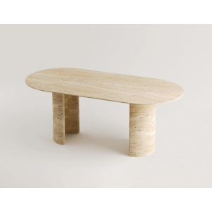 Delphi - Traverten Yemek Masası